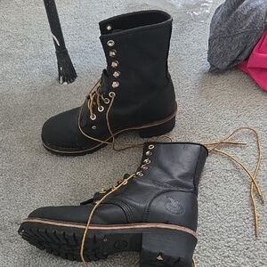 Georgia Boot Black Leather Men's Boots